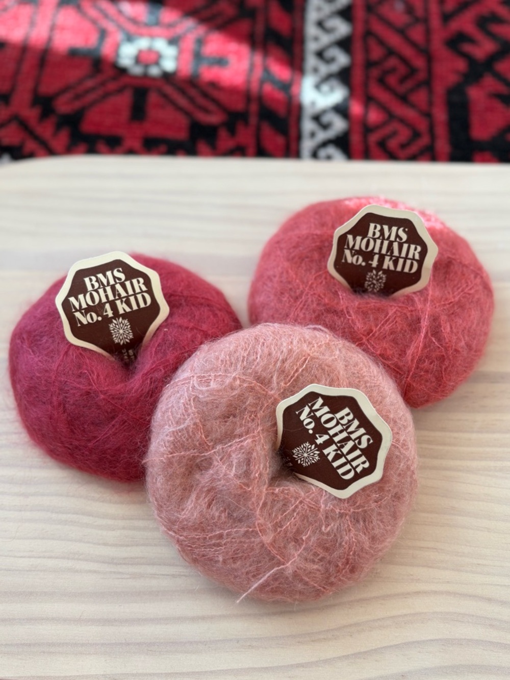 kid mohair pink gradient bundle pink - vintage 3 x 20g bundle ~300yd